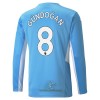 Officiële Voetbalshirt Manchester City Ilkay Gundogan 8 Thuis 2021-22 Lange Mouw - Heren